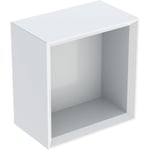 Caja de pared Geberit cuadrada: 22.5x23.3x13.2cm, Blanco, Cubierto brillante intenso